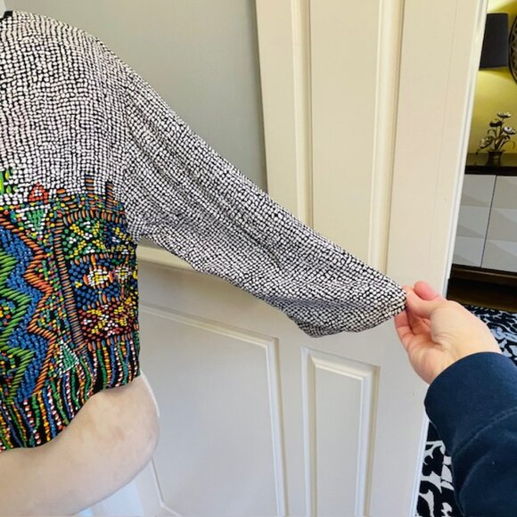 Vintage Platinum By Dorothy Schoelen Abstract Beaded Skirt Set Boho Art Medium - Picture 13 of 16